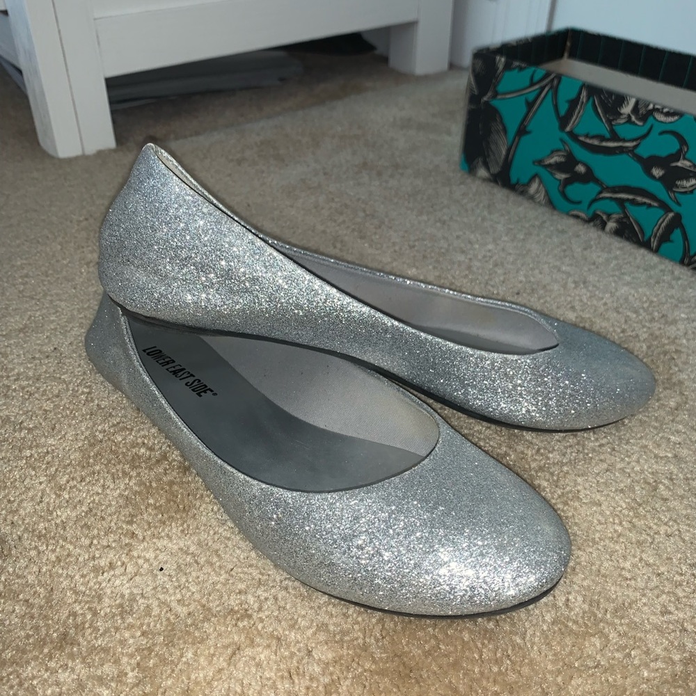 Sparkly Silver Flats